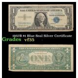 1957B $1 Blue Seal Silver Certificate Grades vf++