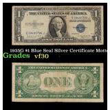 1935G $1 Blue Seal Silver Certificate Grades vf++