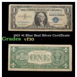 1957 $1 Blue Seal Silver Certificate Grades vf++
