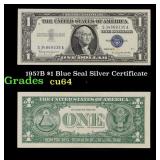 1957B $1 Blue Seal Silver Certificate Grades Choic