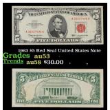 1963 $5 Red Seal United States Note Grades Select
