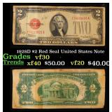 1928D $2 Red Seal United States Note Grades vf++
