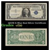1957B $1 Blue Seal Silver Certificate Grades vf++