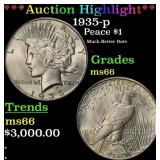*Highlight* 1935-p Peace Dollar $1 ms66 SEGS (fc)