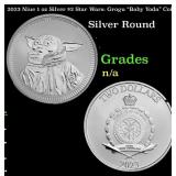 2023 Niue 1 oz Silver $2 Star Wars: Grogu "Baby Yo