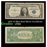 1957 $1 Blue Seal Silver Certificate Grades vf++