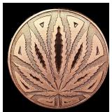 1oz .999 Fine Copper Bullion Round - Marijuana Lea