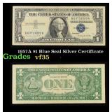 1957A $1 Blue Seal Silver Certificate Grades vf++