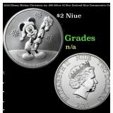 2020 Disney Mickey Christmas 1oz .999 Silver $2 Ne