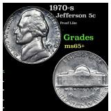 1970-s Jefferson Nickel 5c Grades GEM+ Unc