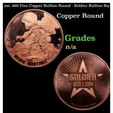 1oz .999 Fine Copper Bullion Round - Soldier Bulli