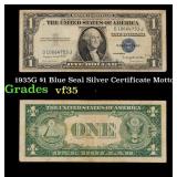 1935G $1 Blue Seal Silver Certificate Grades vf++