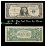 1957B $1 Blue Seal Silver Certificate Grades vf++