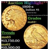 *Highlight* 1909-s Gold Indian Half Eagle $5 Selec