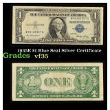 1935E $1 Blue Seal Silver Certificate Grades vf++