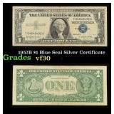 1957B $1 Blue Seal Silver Certificate Grades vf++