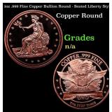 1oz .999 Fine Copper Bullion Round - Seated Libert