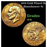 1978 Gold Plated Ike Eisenhower Dollar $1 Grades U