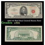 1963 $5 Red Seal United States Note Grades vf++