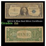 1957A $1 Blue Seal Silver Certificate Grades f+