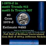 BU Shotgun Jefferson 5c roll, 1979-d 40 pcs Bank $