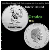2022 Disney Donald Duck Christmas 1 oz .999 Silver