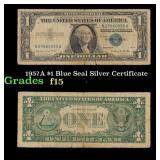 1957A $1 Blue Seal Silver Certificate Grades f+