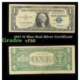 1957 $1 Blue Seal Silver Certificate Grades vf++