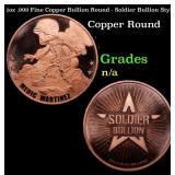 1oz .999 Fine Copper Bullion Round - Soldier Bulli