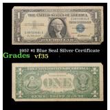 1957 $1 Blue Seal Silver Certificate Grades vf++