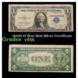 1935D $1 Blue Seal Silver Certificate Grades vf++