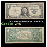 1957B $1 Blue Seal Silver Certificate Grades vf++