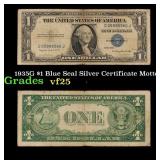 1935G $1 Blue Seal Silver Certificate Grades vf+ M