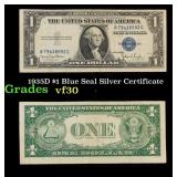 1935D $1 Blue Seal Silver Certificate Grades vf++