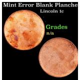 Mint Error Blank Planchet Lincoln Cent 1c Grades U