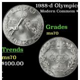 1988-d Olympics Modern Commem Dollar $1 ms70 SEGS