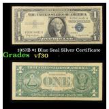 1957B $1 Blue Seal Silver Certificate Grades vf++