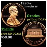 1996-s Proof Lincoln Cent 1c pr70 rd DCAM SEGS
