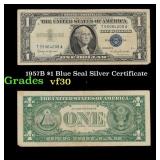 1957B $1 Blue Seal Silver Certificate Grades vf++
