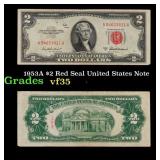 1953A $2 Red Seal United States Note Grades vf++