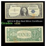 1957A $1 Blue Seal Silver Certificate Grades vf++