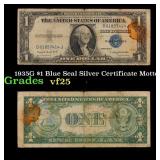 1935G $1 Blue Seal Silver Certificate Grades vf+ M