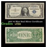 1957 $1 Blue Seal Silver Certificate Grades vf++
