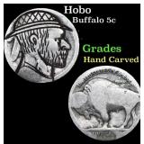 Hobo Buffalo Nickel 5c Grades Hand Carved