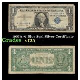 1957A $1 Blue Seal Silver Certificate Grades vf+