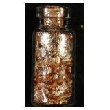 Scarce 5ml Glass Vial With Cork of 100% Pure Gold