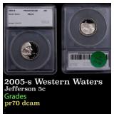 2005-s Western Waters Proof Jefferson Nickel 5c pr
