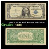 1957 $1 Blue Seal Silver Certificate Grades vf++
