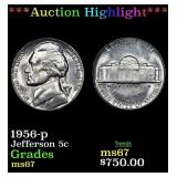 *Highlight* 1956-p Jefferson Nickel 5c Grades GEM+