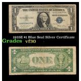 1935E $1 Blue Seal Silver Certificate Grades vf++